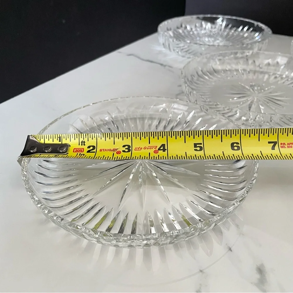 SET of 4 Crystal Party Plates - Kosta Boda